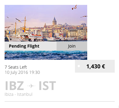 Private Jet Flight Ticket Screenshot